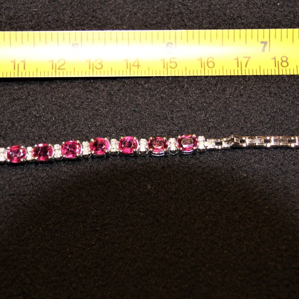 Lady's ruby tennis style bracelet